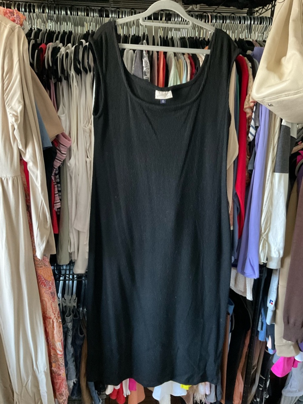 Universal Thread Black Ribbed Midi Dress